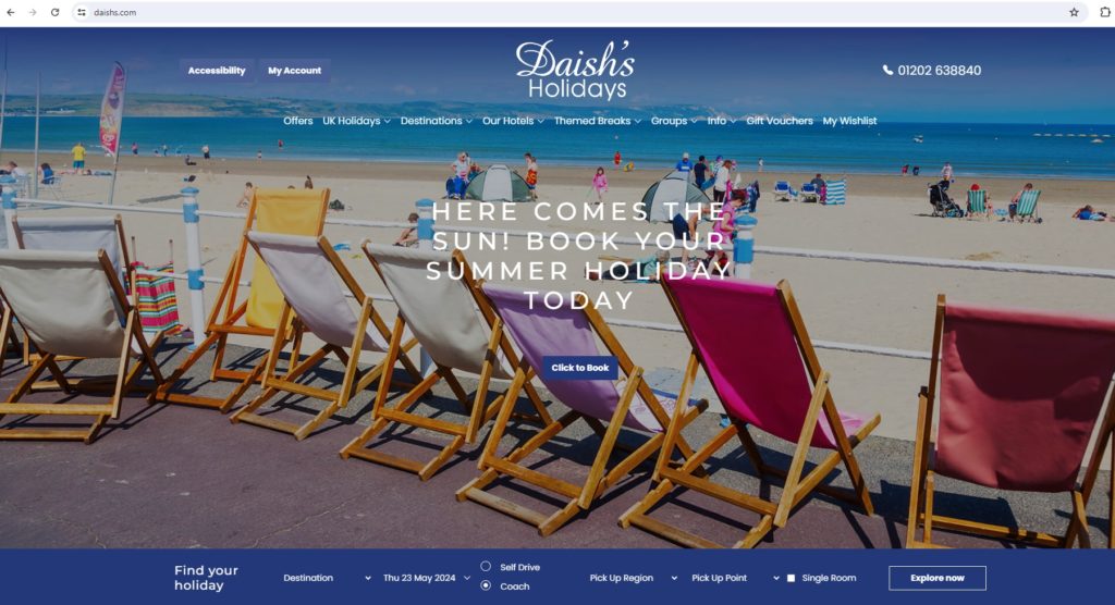 Daish’s Holidays unveils new look fully responsive website Coach Tours UK